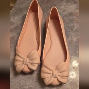Melissa Pink Bow Jelly Flats